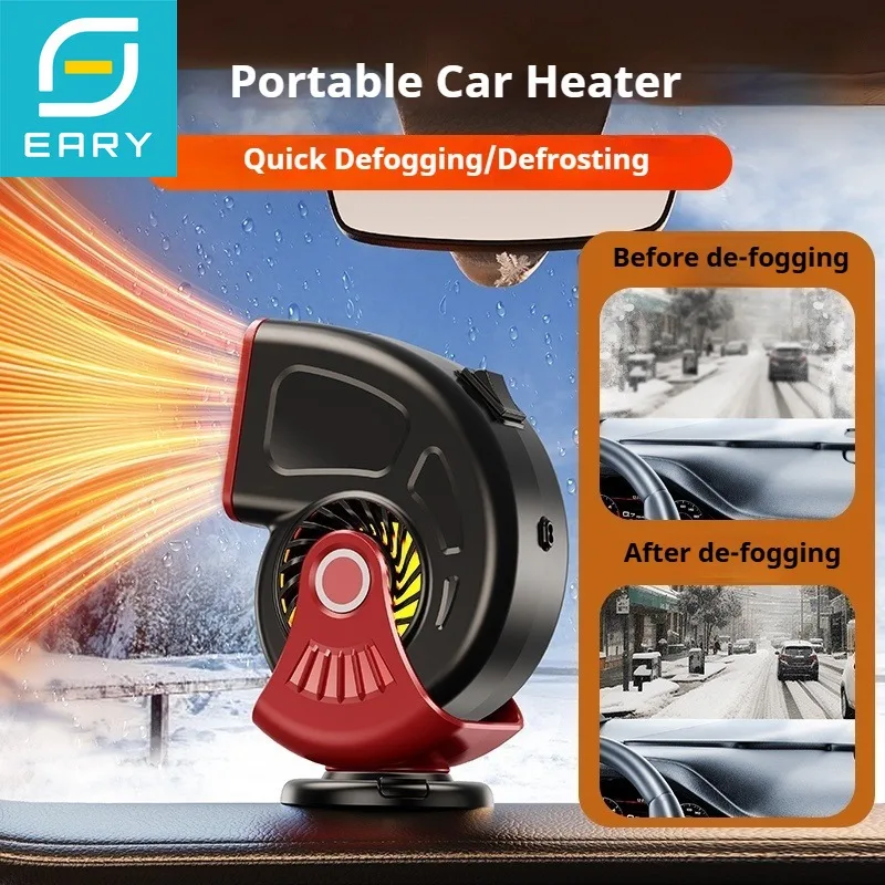 

Eary Plug-in Car Heater 12V 24V for Vehicle Cigarette Lighter 2-in-1 Heating & Cooling Fan Defroster Defogger for Car Windshield