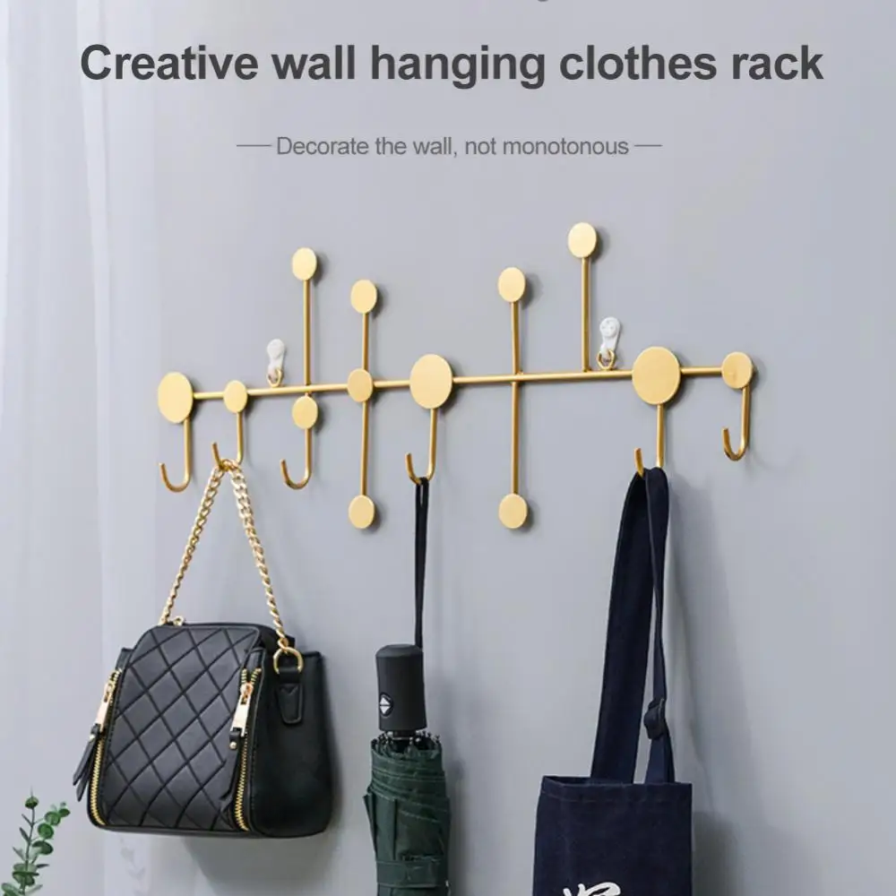 Milti-purpose Wall Ornaments Metal Wall Hanging Coat Rack Clothes Hanger Hooks Coat Hanger Punch-free Hat Racks Wall Hanging