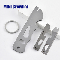 8 IN 1 MINI TC4 Titanium Alloy Crowbar Bottle Opener Graduated scale Hexagon Wrench EDC Outdoor Tools Multifunction Camping Gear