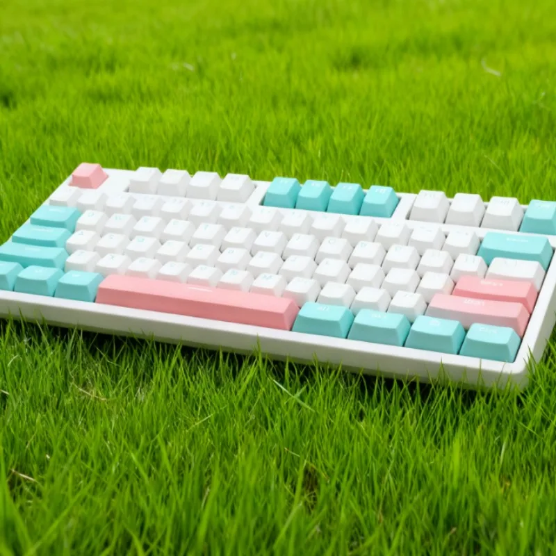 Keycaps Double-Shot Whistle Pink Profil OEM 7U/6U Space Bar PBT Untuk Alice/68/84/75/98 Gaming Kantor Periferal Mengetik Kustom