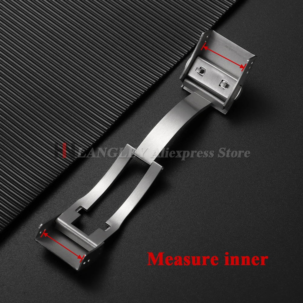 Fivela de relógio de aço inoxidável de 19mm para Longines para HydroConquest L3 pulseiras de borracha masculinas com fecho dobrável botão de substituição