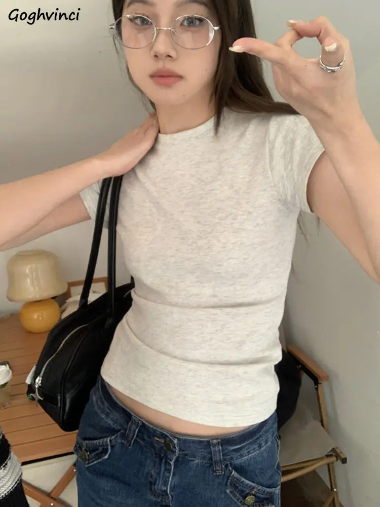 T-shirts Women Casual Vintage Summer New Hotsweet Female Korean Style Minimalist All-match Tops O-neck Prevalent Streetwear Ins