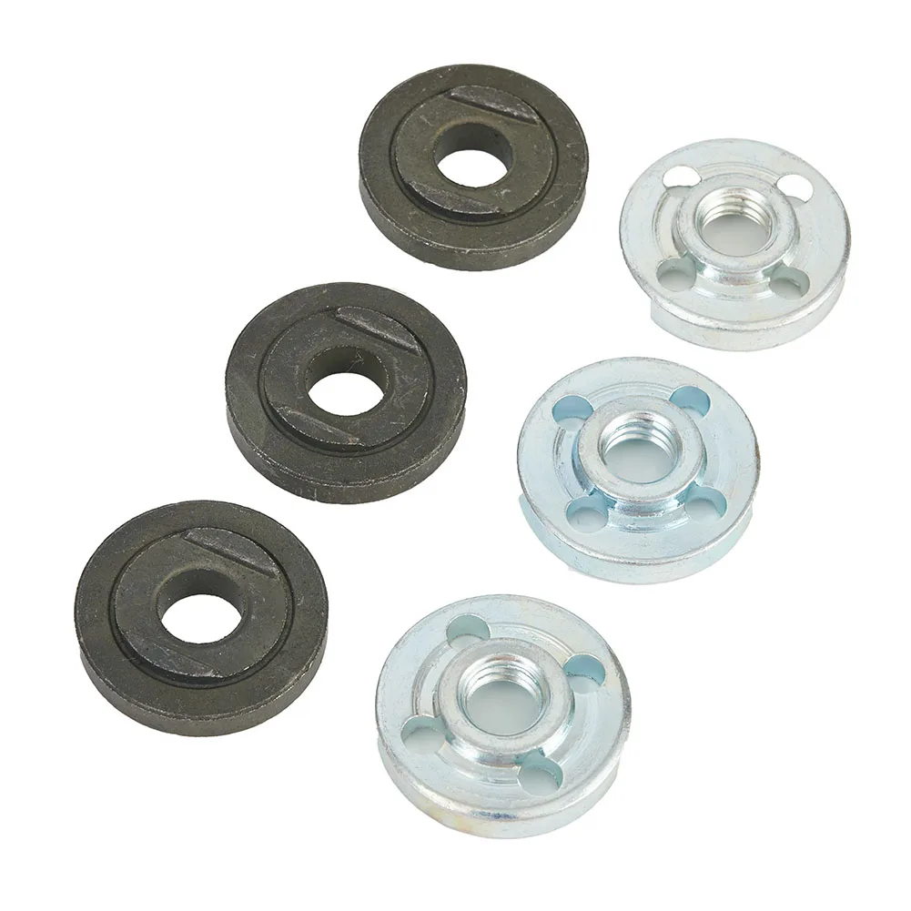 6 Piece Steel Flange Nut Set for Angle Grinder Tool Accessories for Inner and Outer Locking Reliable Performance