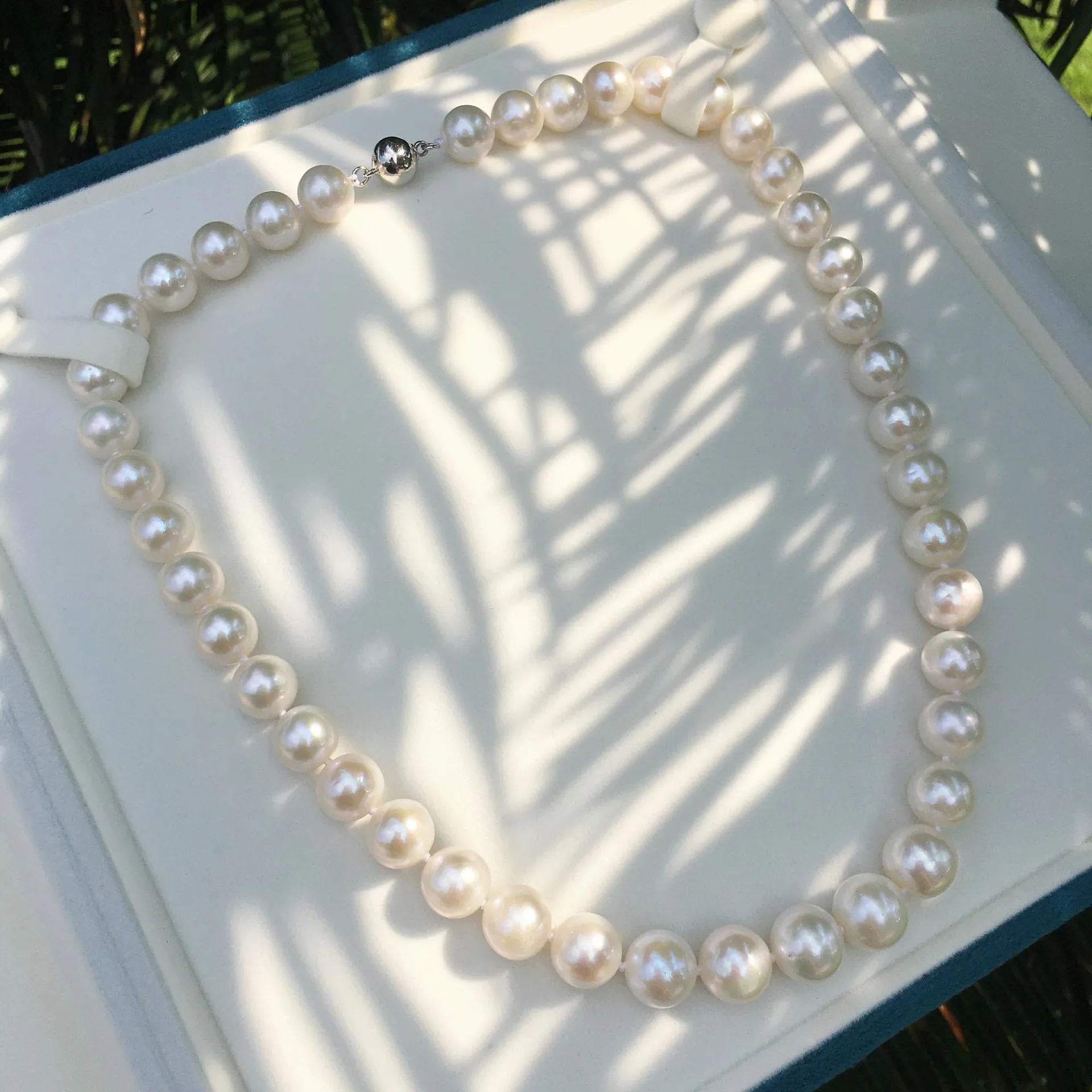 

Beautiful necklace AAAAA 10-11mm natural Japanese round pearl necklace 925s 14inch 16-22 inch