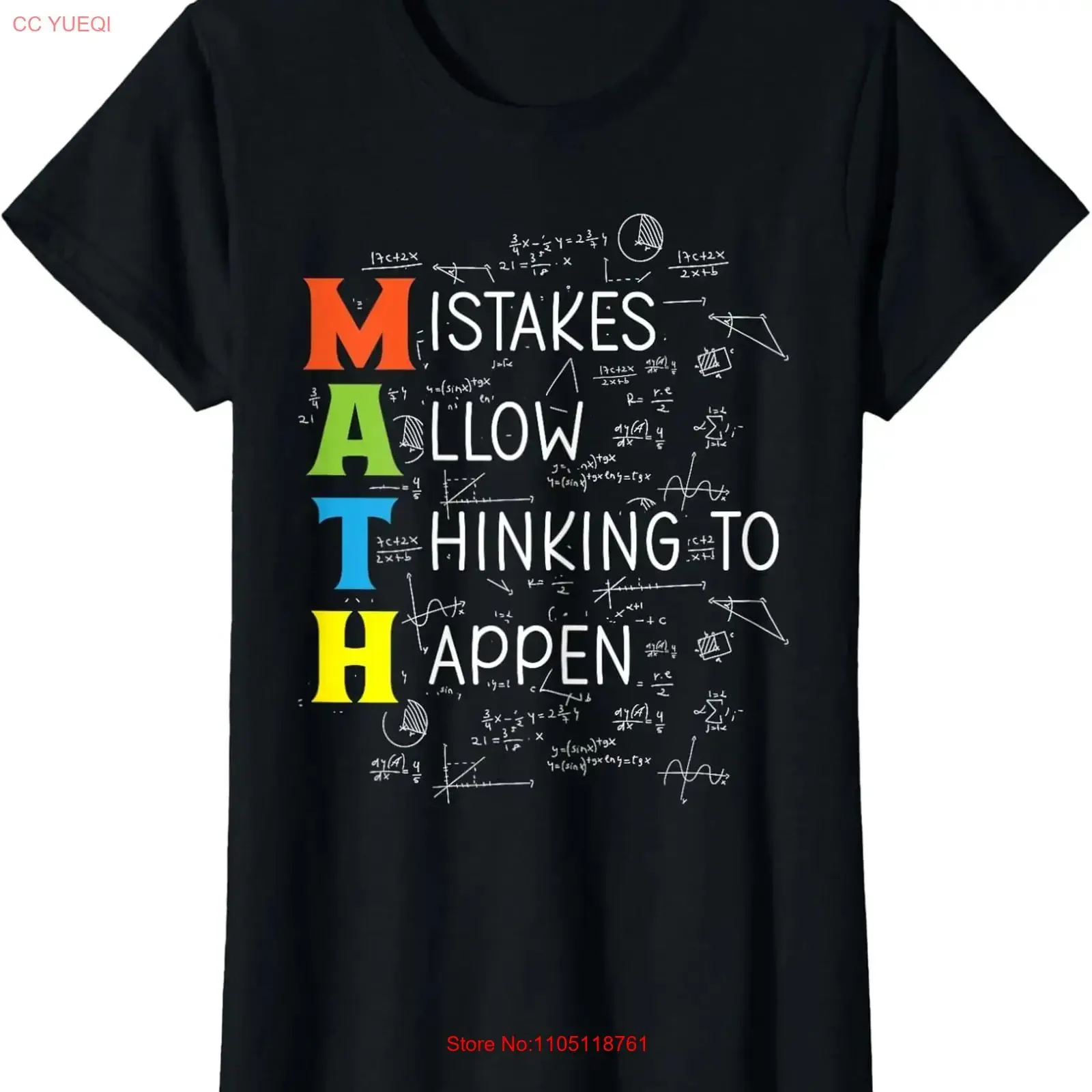 MATH Mistakes Allow Thinking To Happen Design Ladies' Crewneck T Shirt long or short sleeves vintage Washed streetwear