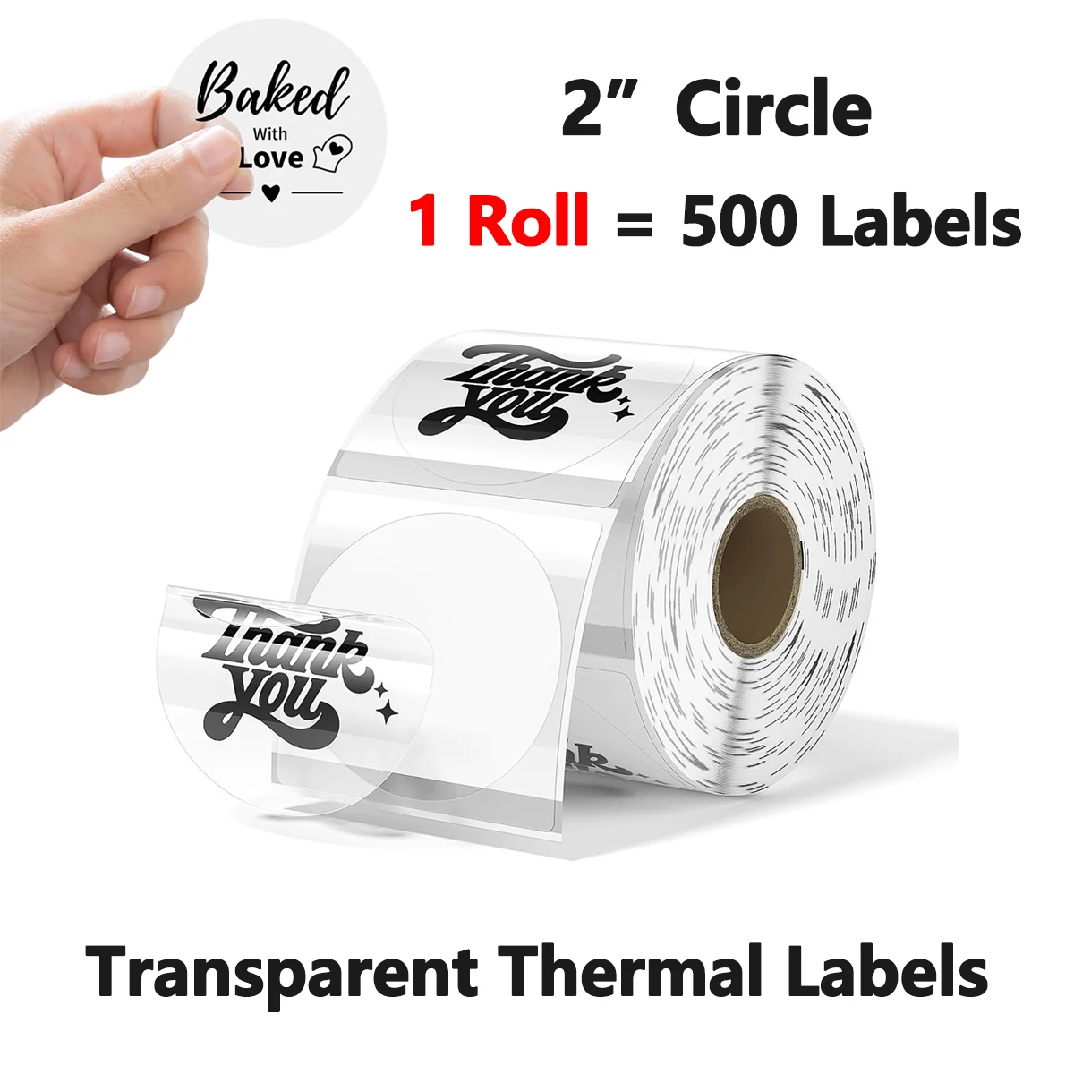 50x50mm holografische zilveren etiketten Directe thermische stickers voor bedankkaart, adres, QR-code voor phomemo 241BT 246S D520
