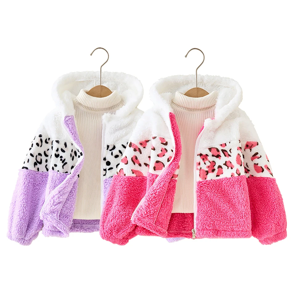 Warmth and Comfortable Baby Girls Korean Plush Fleece Coats Pockets and Hood Stylish Outerwear for Chilly Autumn Winter Weather