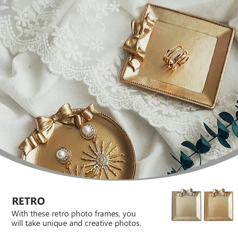 مجموعة واحدة من صواني إبداعية كلاسيكية لإكسسوارات الصور، إكسسوارات صور بريق معدني مستدام من الشمال، حامل مجوهرات للشعر #3