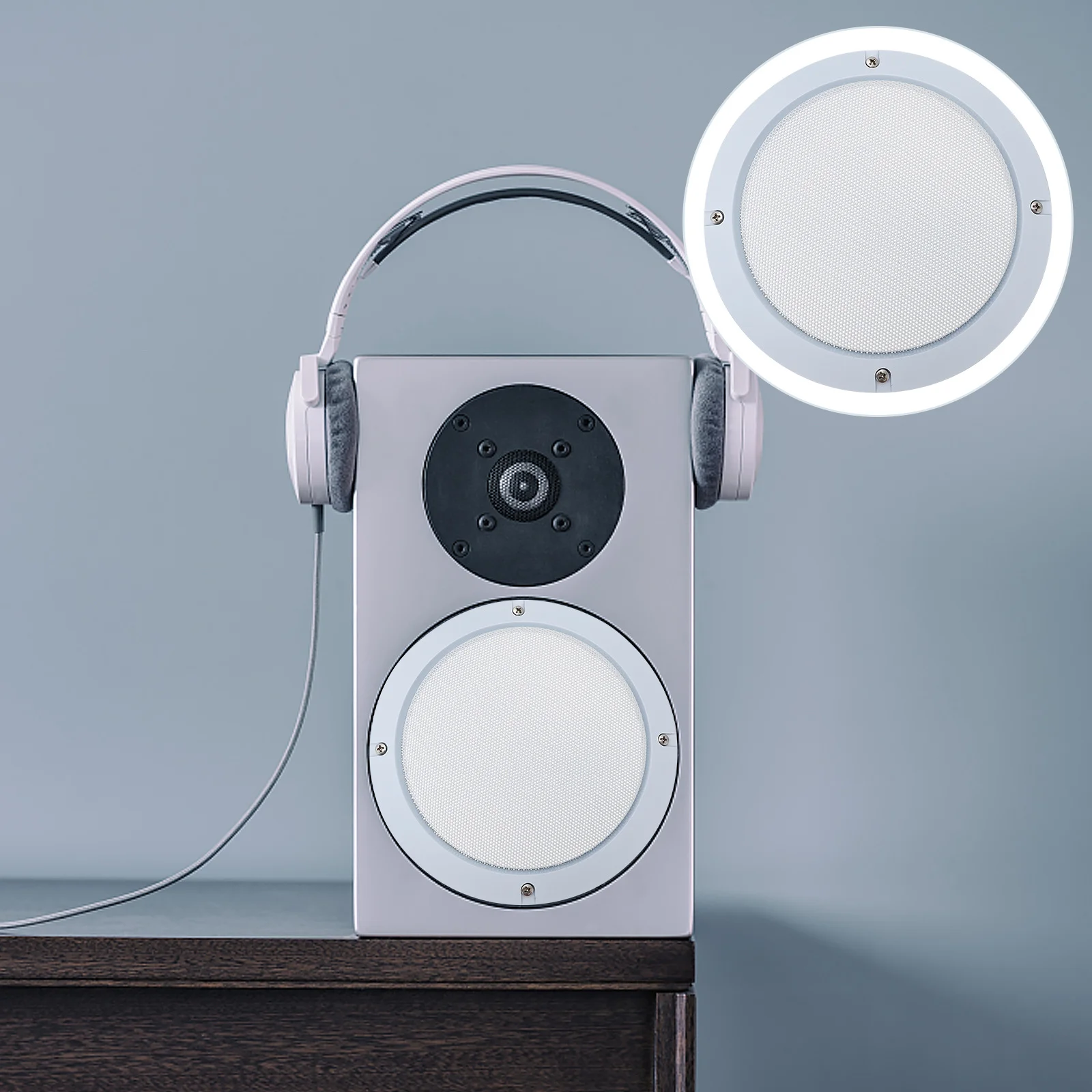 

2Pcs Speaker Protective Covers Metal Steel Mesh Durable ABS Plastic Protective Speaker Grill Covers Horn Guard Decorative Circle