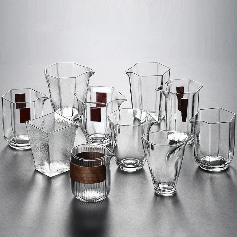 

Wholesale Kung Fu Tea Set Insulation Thickening Creative Cup Tea Ware Borosilicate Glass Transparent Fair Mug Pitcher