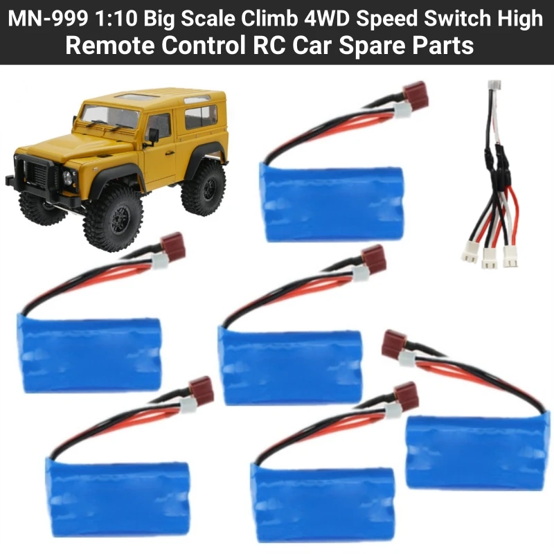 MN-999 1:10 Big Scale Climb 4WD Speed Switch High Remote Control RC Car Spare Parts 7.4V 2000Mah Battery