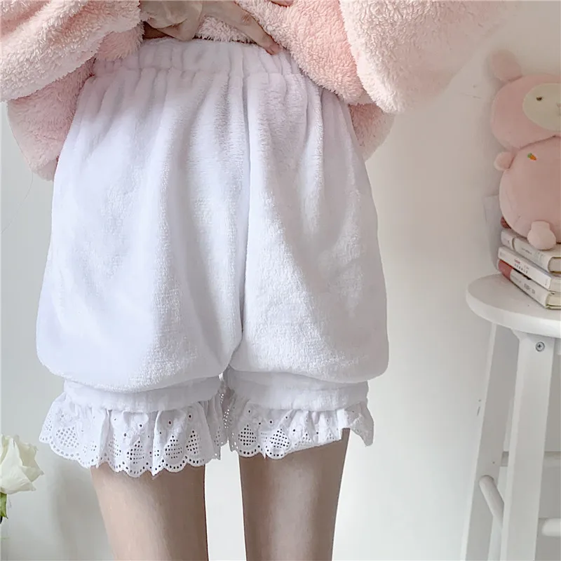 Winter Fleece Lined Bloomers | Warm Fluffy Safety Shorts for Lolita & JK Skirts | High Waist Thermal Underwear for Women