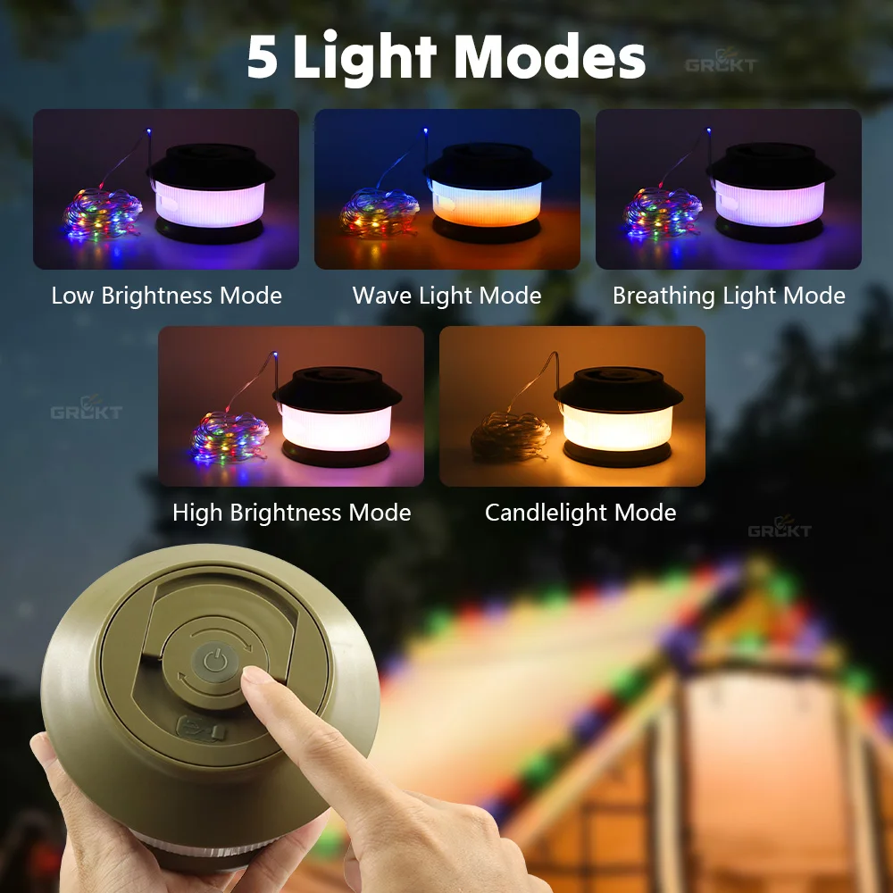 New 5 Modes Night Lamp Mood Lighting Rechargeable Lamp RGB String Light Small Lamp Gift Festive Atmosphere Light Decoration18650
