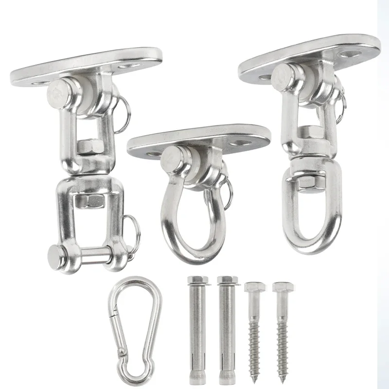 

SUS 304 Rotary Swing Fixed Plate Heavy Duty Swing Hangers Set Yoga Hammock Swing Hanging Chair Hooks for Concrete Ceiling Wooden