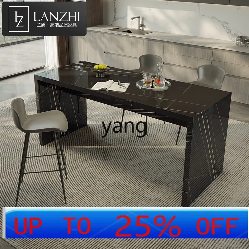 Lmm rock slab bar table long light luxury household living room partition island table extension dining table