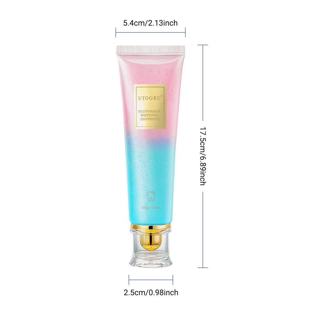 معجون أسنان مبيض النياسيناميد يساعد على العناية بالفم الكريهة وبقع التنفس وإزالة البلاك يقلل من معجون الأسنان للنساء والرجال 100 جرام #6