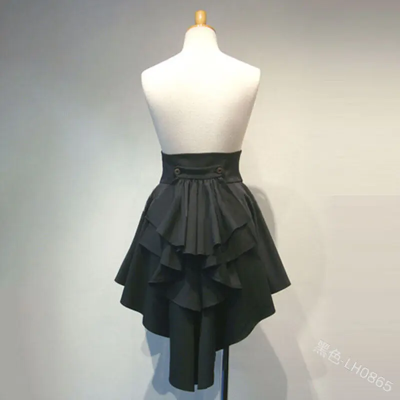 Costume di Halloween con gonna irregolare con fasciatura in vita punk gotico da donna Lolita Girl