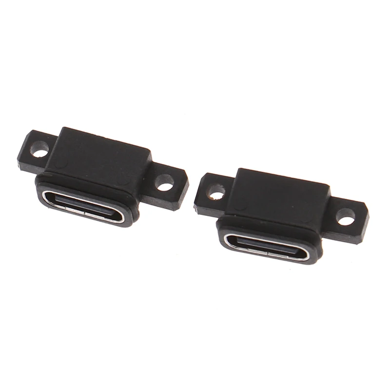 2pcs TYPE C 2Pin/4pin Waterproof Female USB C Socket Port With Screw Hole Fast Charge Charging Interface USB Connector