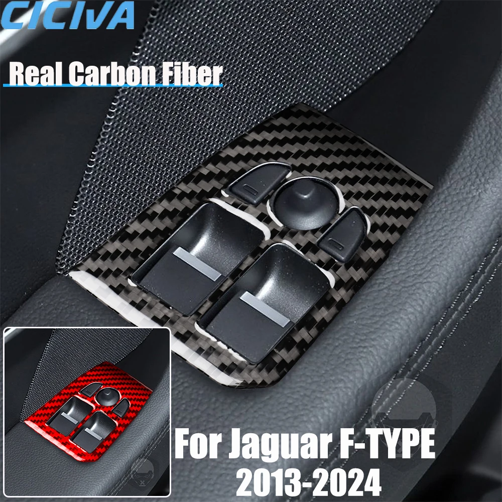 

Real Carbon Fiber Car Accessories Window Lifting Cover Soft Sticker For Jaguar F-type 2013 2014 15 16 17 18 19 20 21 22 23 24