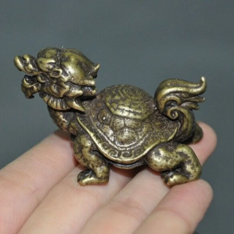 Chinese bronze Feng Shui animal wealth longevity Dragon turtle tortoise statue