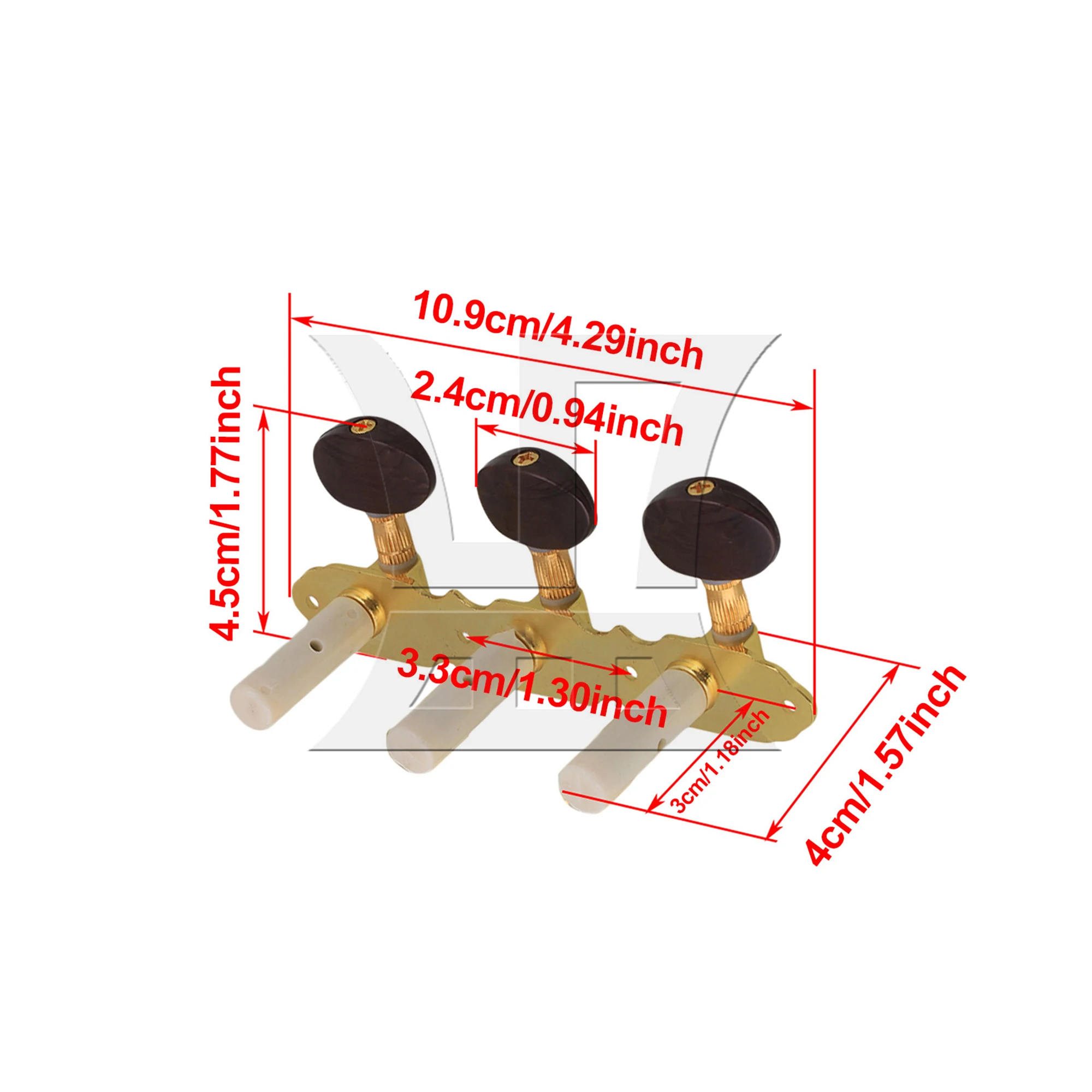Yibuy 2pcs Zinc Alloy Amber Oval Button Tuning Pegs (L&R) for Classical Guitar Golden