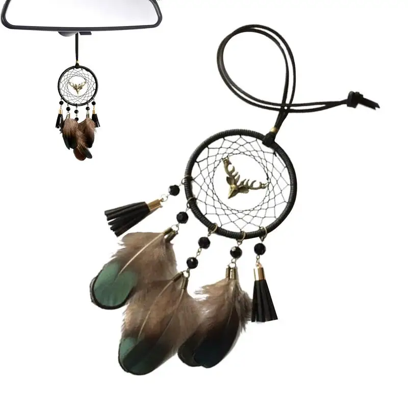 Feather Dream Catcher Car Accessories Artistic Masterpiece Dream Catcher Car Pendant For Girl & Boys Mirror Hanging Home Decor