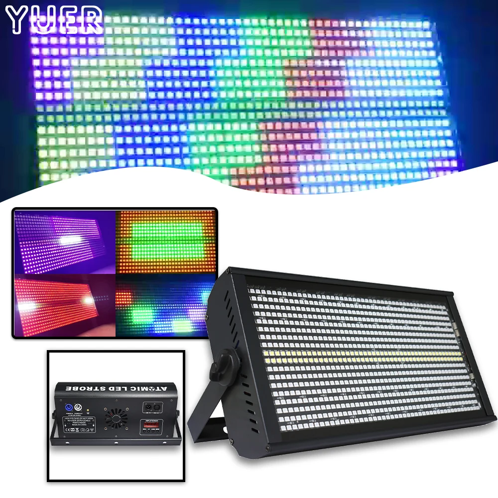 YUER Strobe 48+8 Zone LED 768PCS RGB + 96PCS White Horse Racing Flashing Wash Party Dj Disco Club Martin DMX512 Stage Lighting