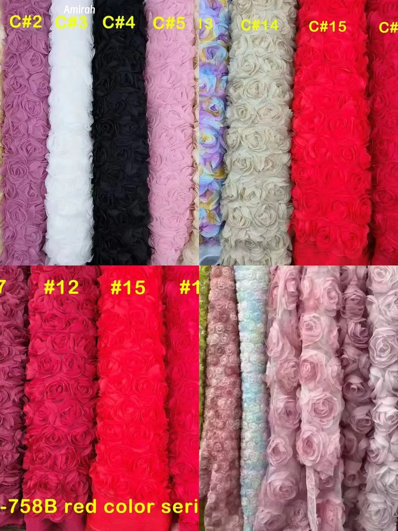 Amirah sur mesure robes d'occasion sur mesure pour les Occasions spéciales robe de soirée cape rouge fleurs 3D robe de Gala longue queue de poisson