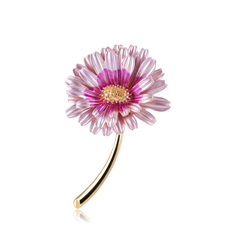 New Enamel Tulip Chrysanthemum Rose Sunflower Flower Brooch for Women Elegant Fashion Classic Flower Weddings Party Brooch Pins view 6