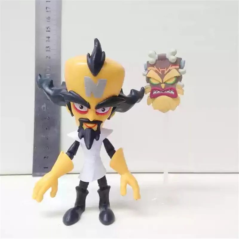 Figura de acción de zorro Crash de dibujos animados de 10-13cm, muñeca conjunta para niños, modelo Bandicoot de PVC, juguete