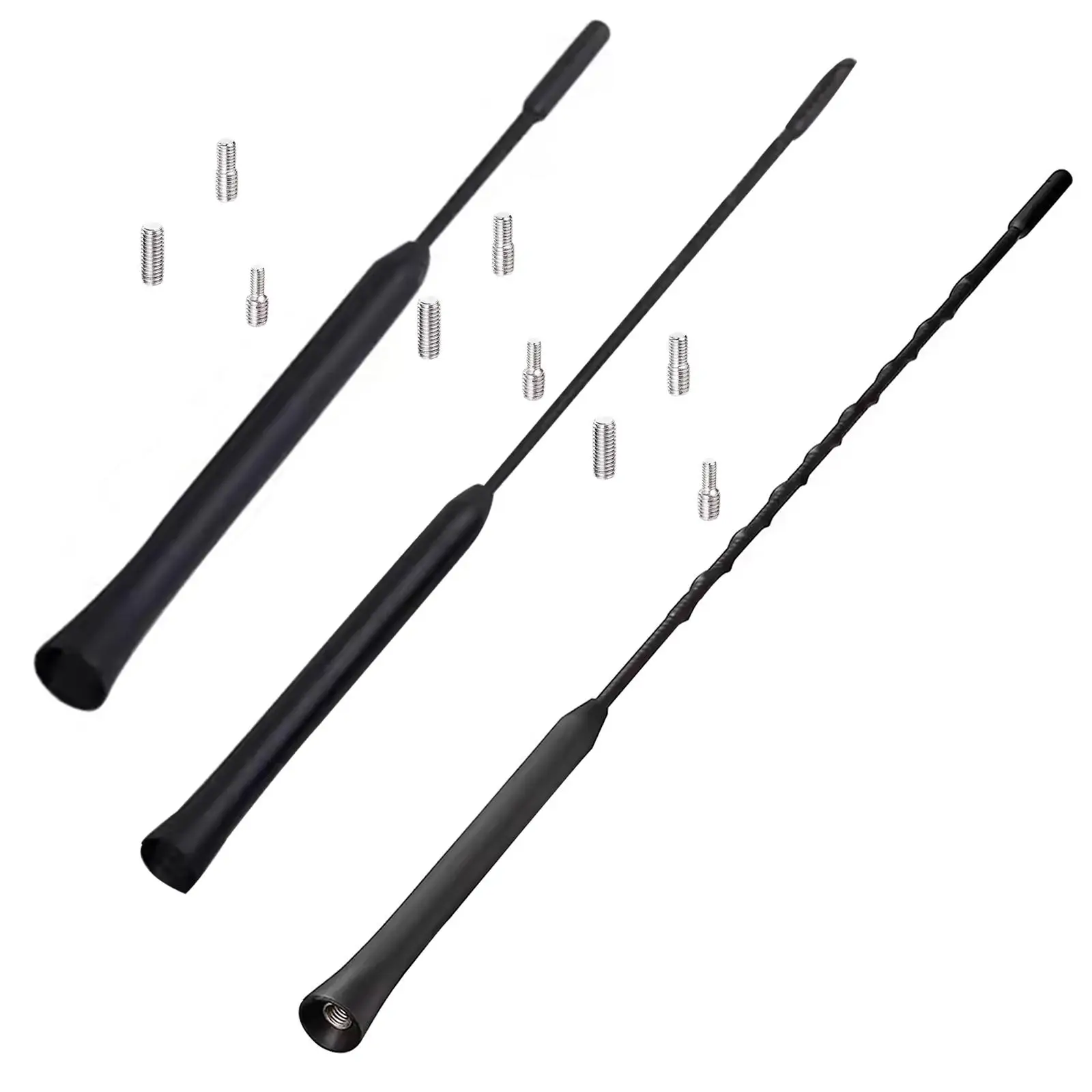 Car Antenna Mast with M4 M5 M6 Screw AM/FM Reception Roof Mount Universal Vehicle Radio Aerial Replaces Easy to Install Premium