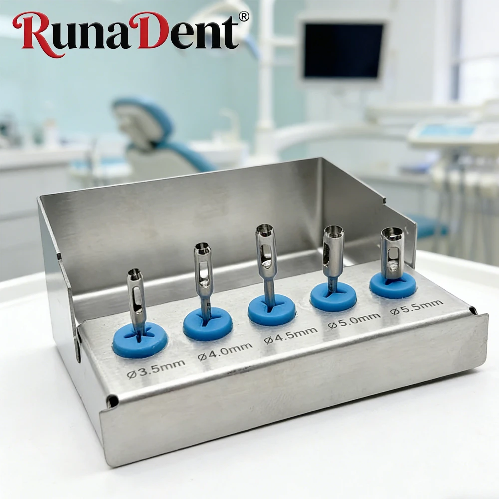 

Dental Implant Drills Kit with Tissue Punch for Osseodensification and Surgical Site Preparation