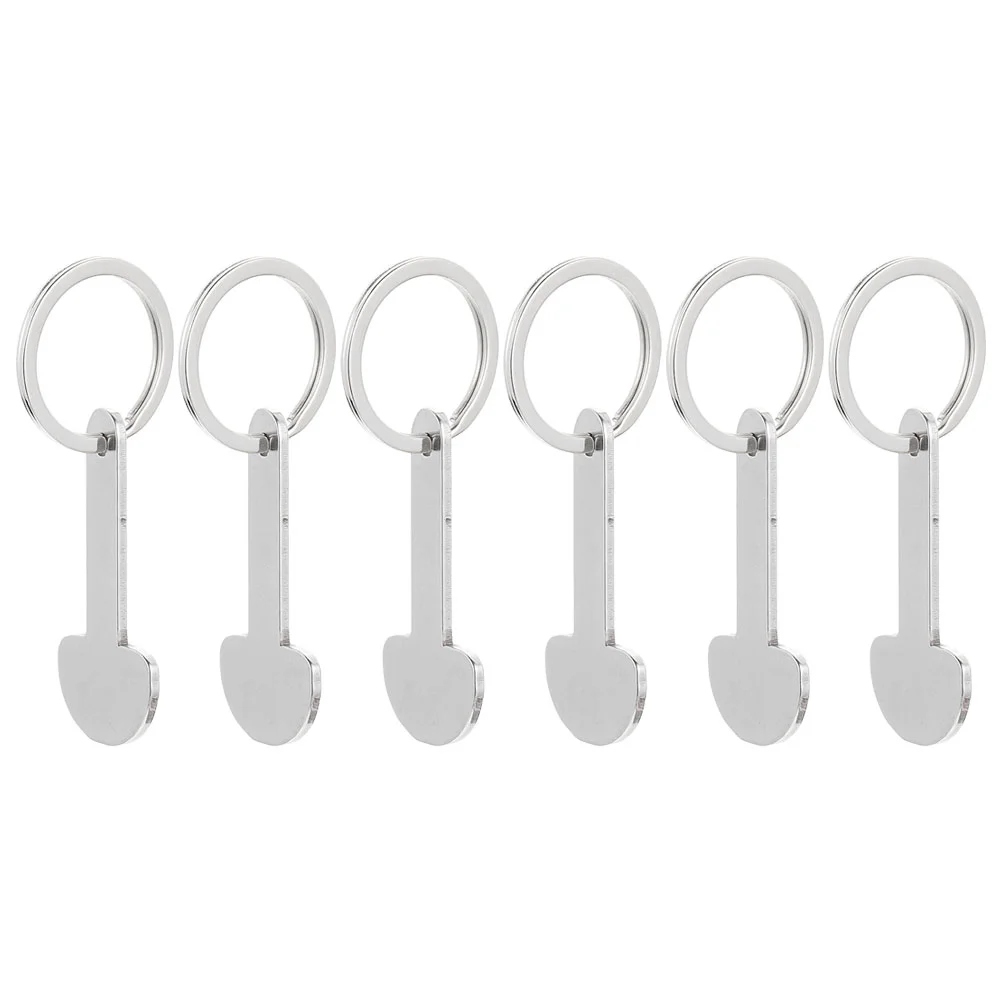 6 Pcs Cart Token Supermarket Tokens Trolley Remover Pendant Stainless Steel Portable Key Chain Rings Keychain Zinc Alloy Small