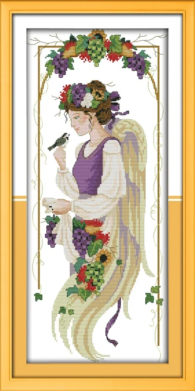 

Joy Sunday новый набор для вышивки крестом с принтом, легкий узор, набор для вышивки ткани Аида, рукоделие «сделай сам», фруктовый ангел