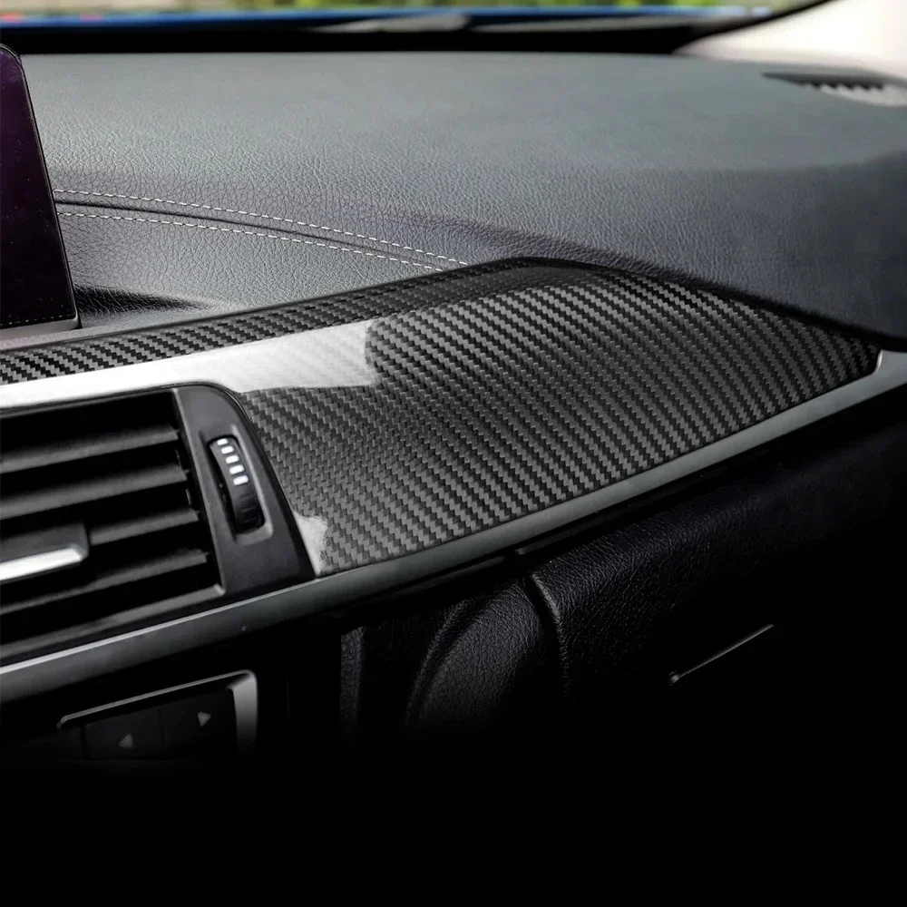 Hard Dry Carbon Fiber For BMW F30 F31 F32 F36 2011-2019 M3 F80 2014-2018 Car Center Console Dashboard Panel Cover Sticker - view 5