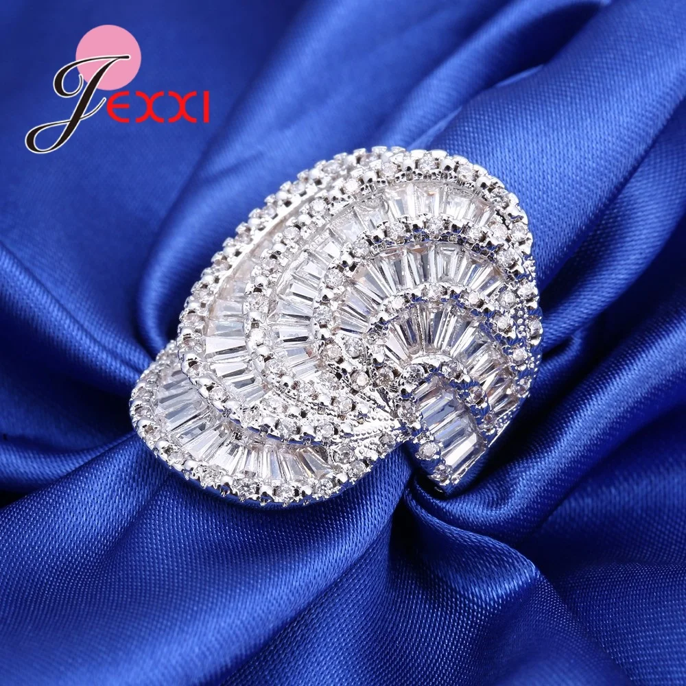 Big Promotion 925 Sterling Silver Ring Multi-layer Cubic Zirconia Rings For Women Wholesale Wedding Engagement Jewelry