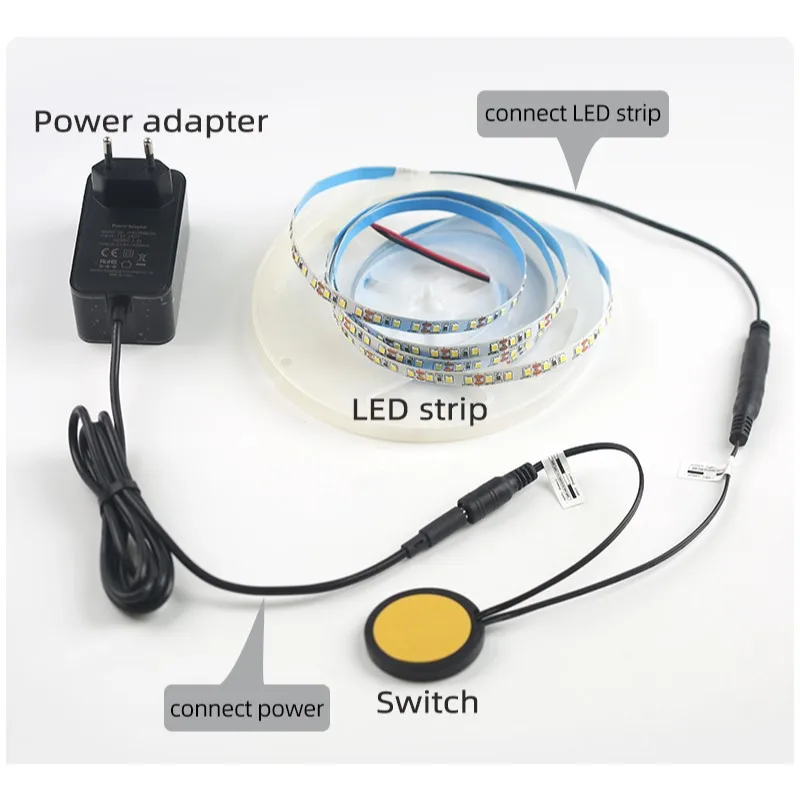 Interruptor dimmer com sensor de toque LED 5A 60W através do interruptor de toque de móveis de madeira para casa inteligente DC12V 24V LED Light Strip