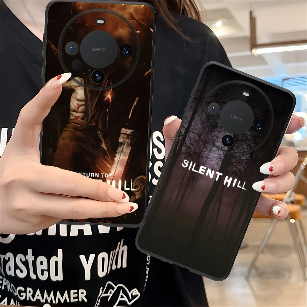 Silent Hill Painting Mobile Cell Phone Case for Huawei Mate 60 50 40 30 20 10 Pro Plus Lite E 5G Black Soft Phone Cover Shell