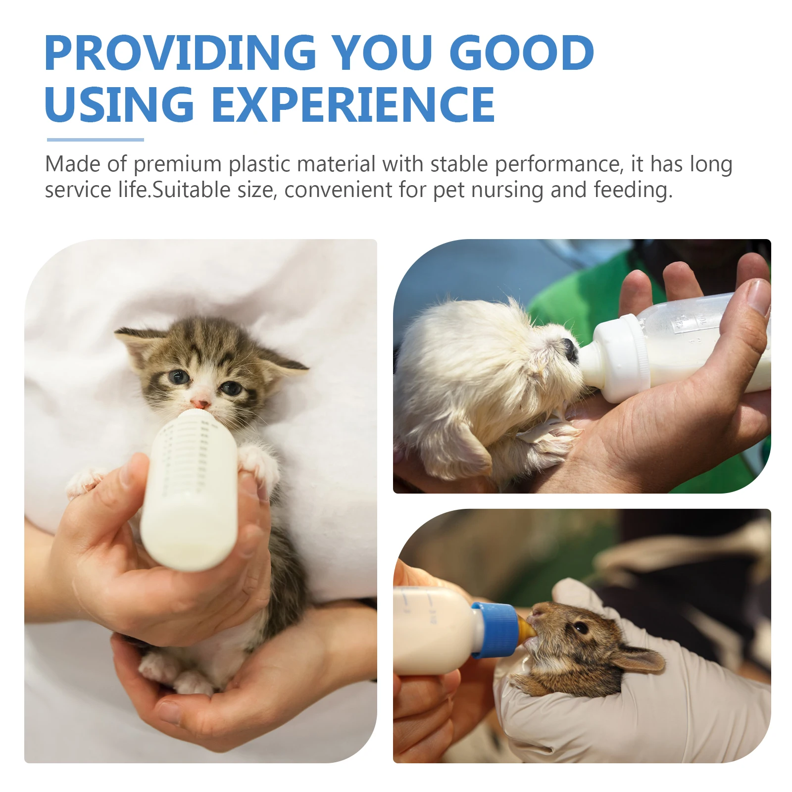 

3pcs Cat Milk Bottles Feeding Lightweight Portable Nursing Premium Plastic For Dogs Cats Hamsters Puppy Dog Water
