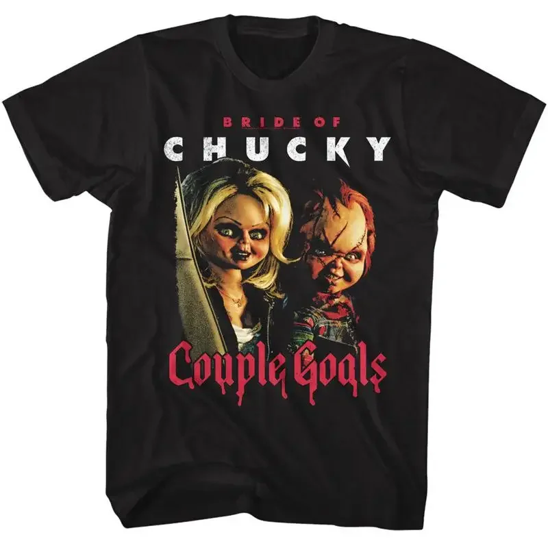Bride Of Chucky Horror Movie Men'S T Shirt Childs Play Couple Goals Black Cotton