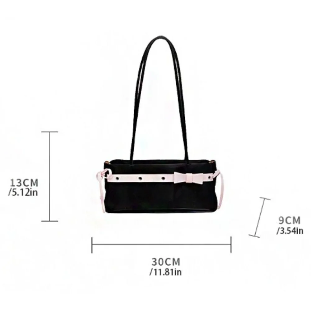 حقيبة يد كاجوال على شكل عصا فرنسية حلوة بشريط على شكل فيونكة ذات سعة كبيرة حقيبة كتف على الطراز الكوري حقيبة إبط فرنسية يوميًا #2