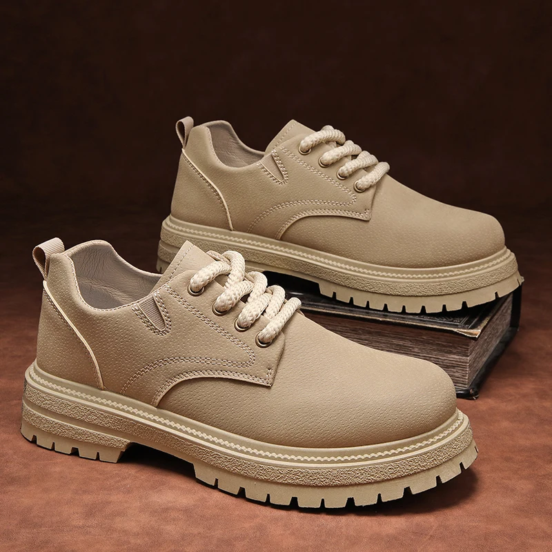 High Quality 2024 Men Casual Leather Business Tooling Shoes Comfy Thick Bottom Italian Male Shoes Antiskid Outdoor Oxford Shoes