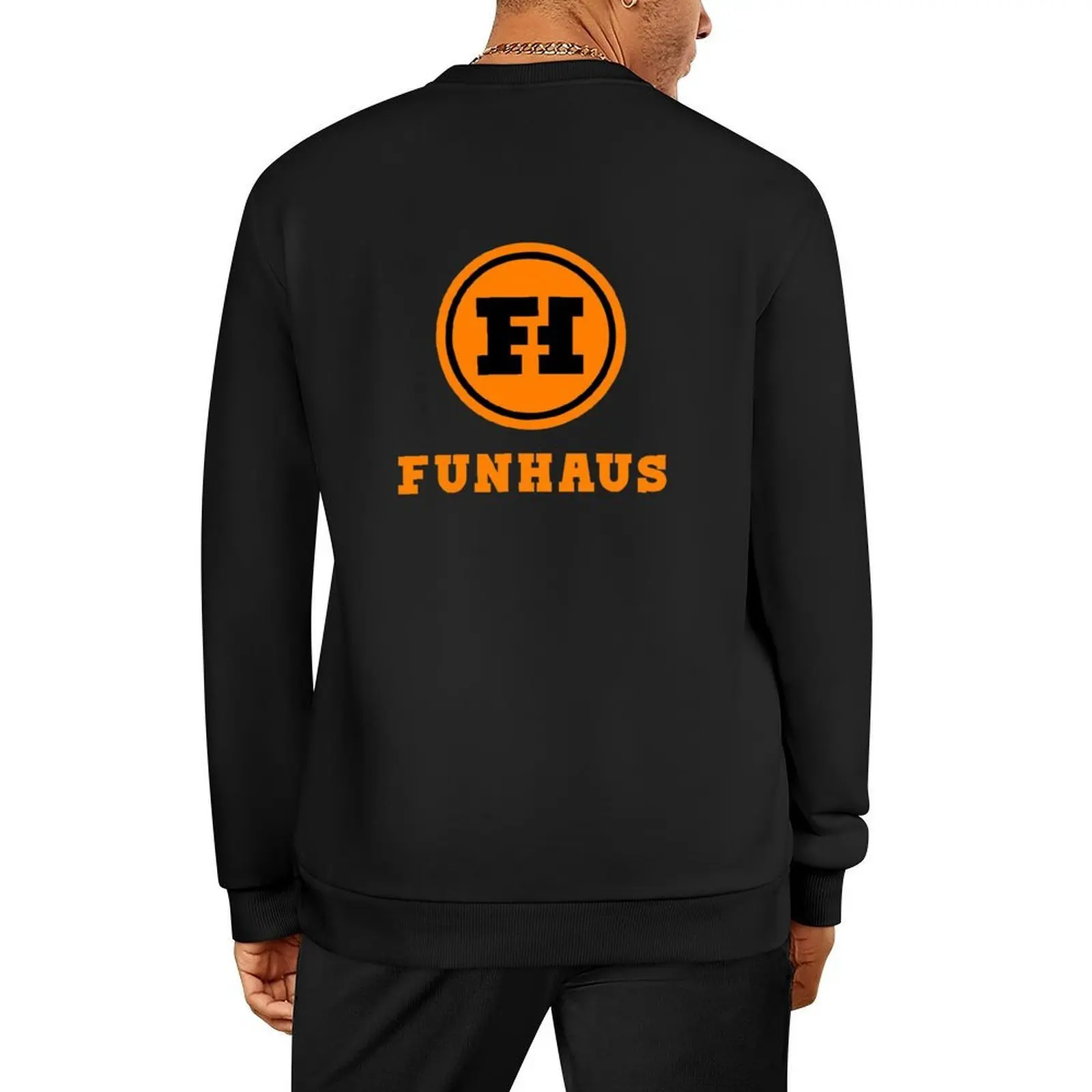 funhaus logo Pullover men's clothing japanese style autumn clothes mens clothing autumn sweatshirt