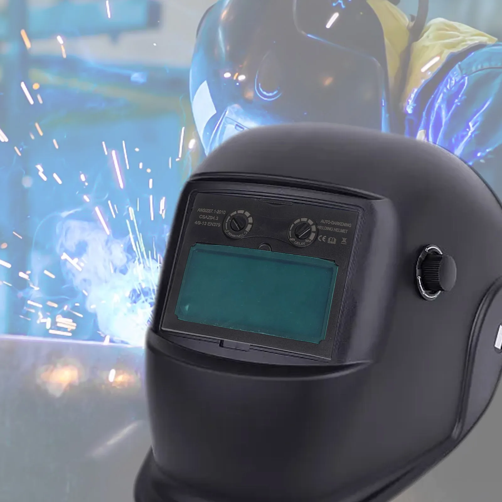 Auto-Dimming Welding Helmet Lens Resin Sensitivity Adjustment 9-13 Darkness Level Auto Darken Automatic  Auto-Dimming