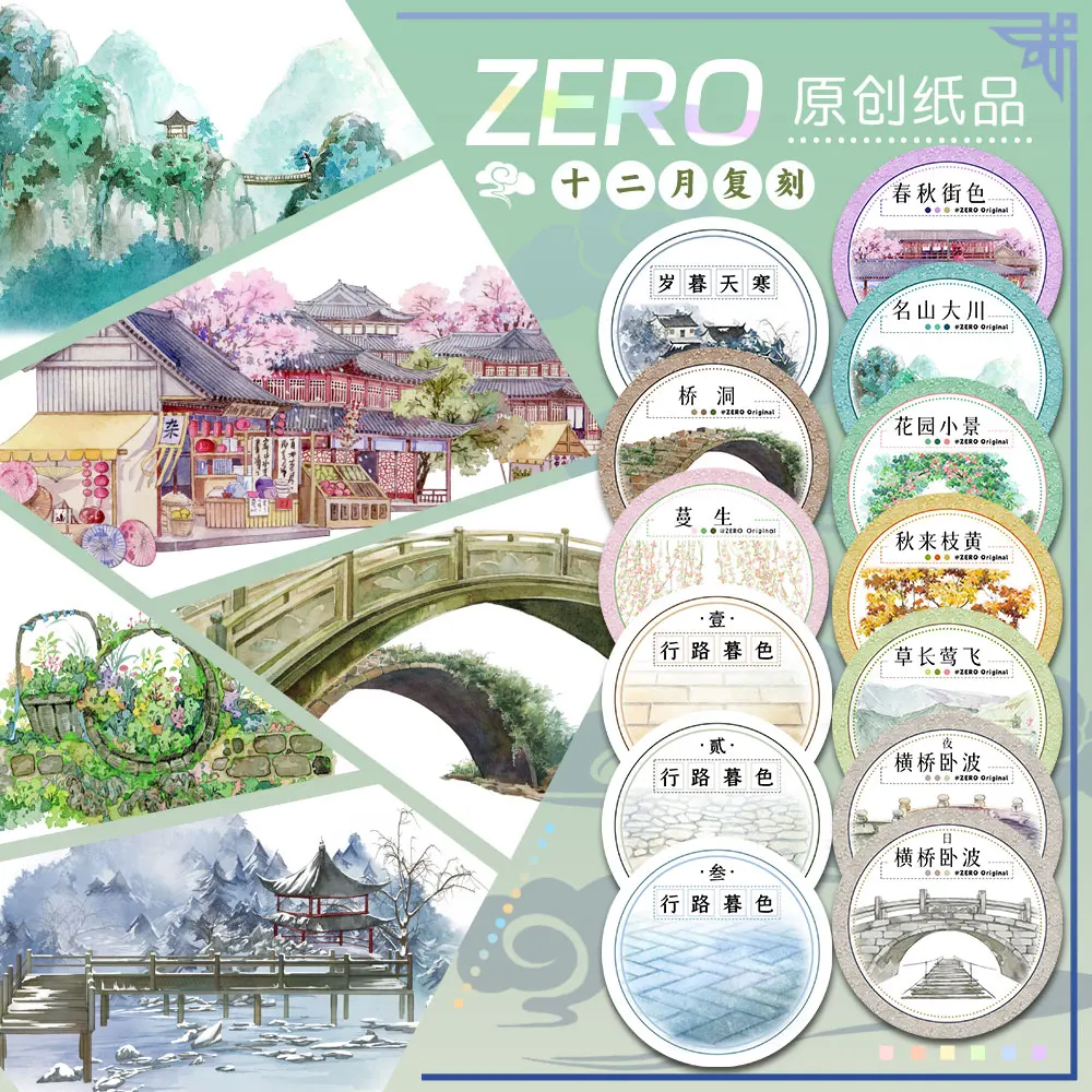 

Ancient Background Washi Pet Tape Roll Road, House, Street, Bridge