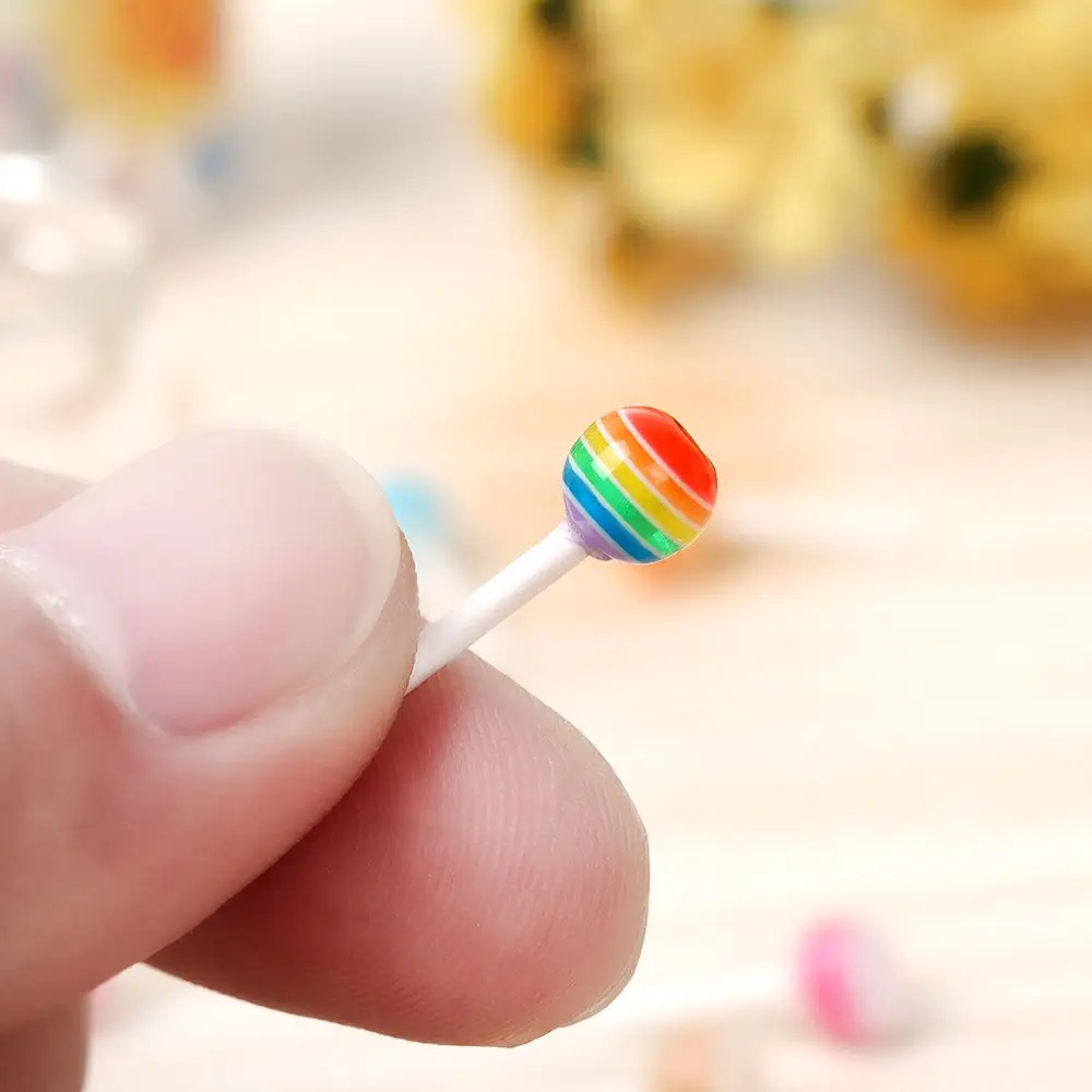 Pirulitos em miniatura com Frasco, Acessórios Boneca, Food Simulation, Sugar Candy Box, DIY Fotografia Props, 1/12 Escala