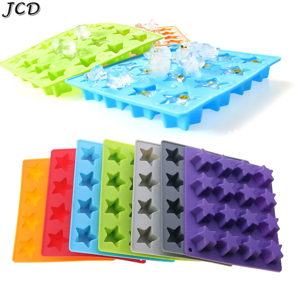 JCD 16 Grid Star Ice Cubes Silicone Mold Pentagram Cake Chocolate Mould DIY ICE Cream Jelly Cookies Kitchen Baking Tools ﻿