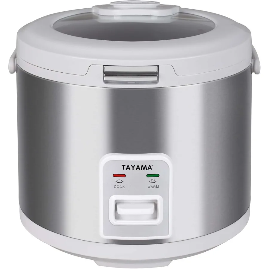 

10-Cup Automatic Rice Cooker Warmer with Glass Lid for Large Family Meals Keeps Food Warm for Hours Energy-Efficient Cooking wi