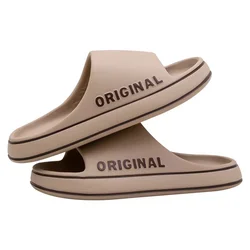 Men Thick Sole Summer Beach Slides Bathroom Anti Slip Slipper Soft Sandals Simplicity Ultra Light Letter Shoe 2024 New