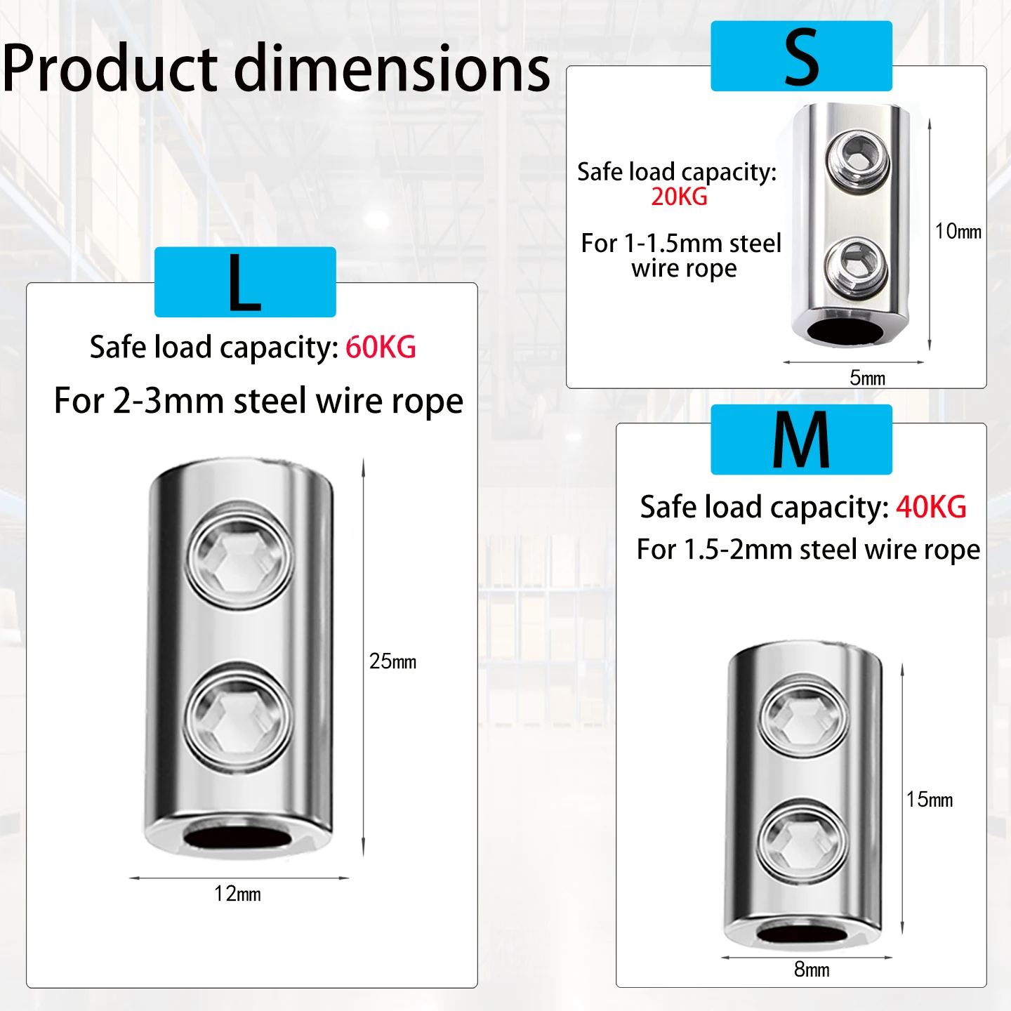 1.5/2/3mm stainless steel cable clamps, adjustable double-hole metal clamps, hardware sling tools for hanging picture frames